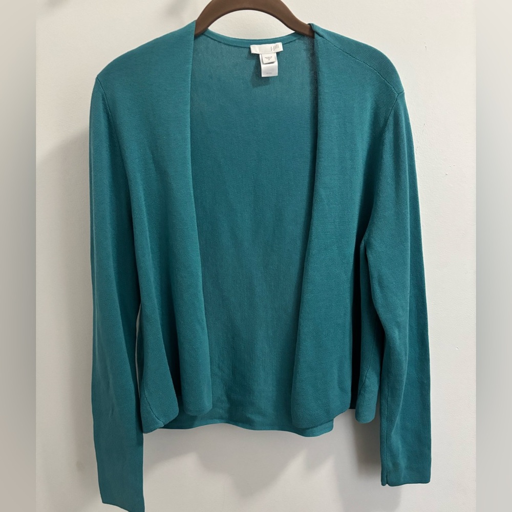 J Jill Cardigan Teal Sweater 
Size M